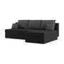 Rozkladacia rohová sedacia súprava MONAKO MODEL 2 Pravá Čierna/sivá
