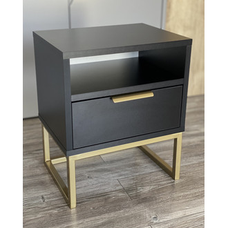 Nočný stolík LUCI 2 - čierna mat