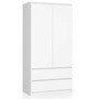 Šatníková skriňa S90 2 dvierka 2 zásuvky biela