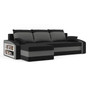 Rozkladacia rohová sedacia súprava s poličkou Hewlet Čierna/šedá Ľavá - galéria #5