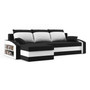 Rozkladacia rohová sedacia súprava s poličkou Hewlet Čierna/šedá Ľavá - galéria #1