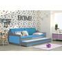 Detská posteľ alebo gauč s výsuvnou posteľou DAVID 190x80 cm Modrá Sivá - galéria #3