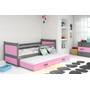Detská posteľ s výsuvnou posteľou RICO 190x80 cm Sivá  Ružová - galéria #1