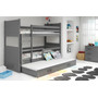 Detská poschodová posteľ s výsuvnou posteľou RICO 190x80 cm Sivá Sivá - galéria #3
