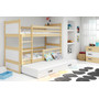 Detská poschodová posteľ s výsuvnou posteľou RICO 190x80 cm Biela Sivá - galéria #1