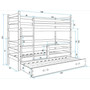 Detská poschodová posteľ s výsuvnou posteľou ERYK 160x80 cm Zelená Borovica - galéria #6