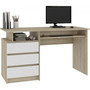 Počítačový stôl CLP 135 cm sonoma/biely - galéria #1