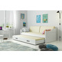 Detská posteľ alebo gauč s výsuvnou posteľou DAVID 200x90 cm Sivá Biela - galéria #4
