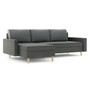 Rohová rozkladacia sedacia súprava BELLIS Tmavosivá - galéria #1