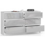 Komoda K120 6SZ CLP-metalic / biela - galéria #2