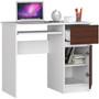 Počítačový stôl PIKSEL pravá biela/wenge - galéria #2