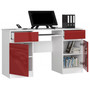 Počítačový stôl A5 biela/červená lesk - galéria #3