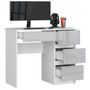 Počítačový stôl A7 pravá biela/metalic lesk - galéria #2