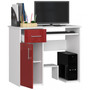 Počítačový stôl JAY biela/červená lesk - galéria #2