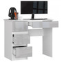 Počítačový stôl A7 ľavá biela/metalic lesk - galéria #1