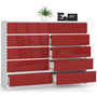 Komoda K160 10SZ biela/červená lesk - galéria #1