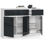 Komoda K140 3D3SZ biela/grafit lesk - galéria #1