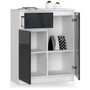 Komoda K80 2D1SZ biela/grafit lesk - galéria #1