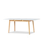Rozkladací jedálenský stôl FRISK 160 cm - biela/dub - galéria #2