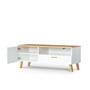 Televízny stolík RTV FRISK - biela/dub - galéria #2