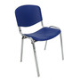 Konferenčná plastová stolička ISO CHROM Modrá - galéria #9