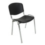 Konferenčná plastová stolička ISO CHROM Čierna - galéria #2