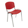 Konferenčná plastová stolička ISO CHROM Červená 