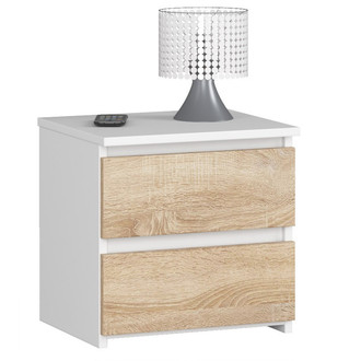 Nočný stolík CL2 - biela/dub sonoma
