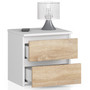 Nočný stolík CL2 - biela/dub sonoma - galéria #1