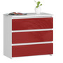 Komoda CL3 - biela/červená lesk