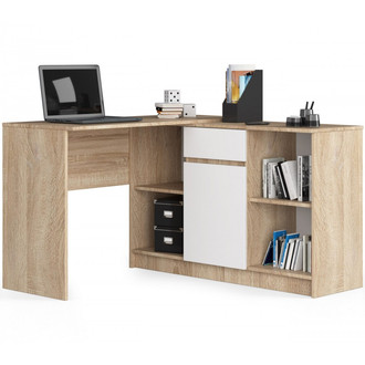 Písací stôl B-17 - dub sonoma/biela