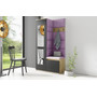 Predsieňová stena AMI 13 Fialová So zrkadlom Dub artisan/čierna