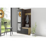 Predsieňová stena AMI 13 Tmavohnedá So zrkadlom Dub artisan/čierna