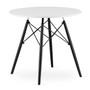 Jedálenský stôl TODI 80 cm - čierna / biela - galéria #1