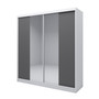 Kvalitná Šatníková skriňa Luzon 200 cm Biela - sivá