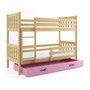 Detská poschodová posteľ CARINO s úložným priestorom 80x190 cm - borovica Ružová - galéria #2