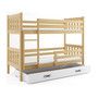 Detská poschodová posteľ CARINO s úložným priestorom 80x190 cm - borovica Biela