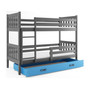 Detská poschodová posteľ CARINO s úložným priestorom 80x190 cm - grafit Modrá - galéria #3