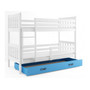 Detská poschodová posteľ CARINO s úložným priestorom 80x190 cm - biela Modrá - galéria #3