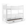 Detská poschodová posteľ CARINO s úložným priestorom 80x160 cm - biela