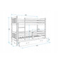 Detská poschodová posteľ CARINO s úložným priestorom 80x160 cm - biela - galéria #1