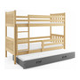 Detská posteľ CARINO s výsuvnou posteľou 80x190 cm - borovica Zelená - galéria #4