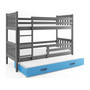 Detská posteľ CARINO s výsuvnou posteľou 80x190 cm - grafit Modrá - galéria #3