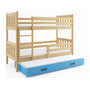 Detská posteľ CARINO s výsuvnou posteľou 80x190 cm - borovica Modrá