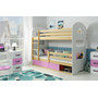 Detská poschodová posteľ DOMINIK s úložným priestorom 80x160 cm - borovica Biela - galéria #1