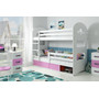Detská poschodová posteľ DOMINIK s úložným priestorom 80x190 cm - biela Ružová - galéria #3