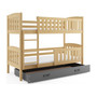 Detská poschodová posteľ KUBUS s úložným priestorom 80x190 cm - borovica Zelená - galéria #4