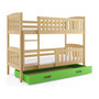 Detská poschodová posteľ KUBUS s úložným priestorom 80x190 cm - borovica Biela - galéria #1