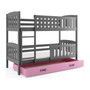 Detská poschodová posteľ KUBUS s úložným priestorom 80x190 cm - grafit Ružová - galéria #2