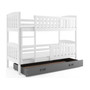 Detská poschodová posteľ KUBUS s úložným priestorom 80x190 cm - biela Sivá - galéria #4
